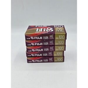 Lot of 5 Fuji Hi8 Master Grade 120 ME Position‎ Video Cassettes - New & Sealed